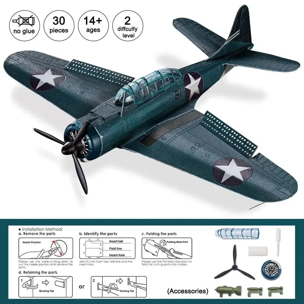 3d Metal Puzzle Douglas Sbd Dauntless Model Kits Jigsaw Diy Teens Toys Assembly Sets Best Gifts