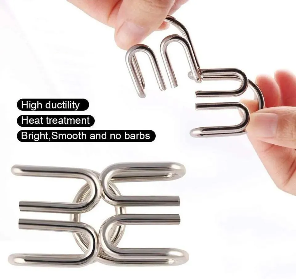 8 Pcs Metal Educational Intelligence Buckle Sets Toys