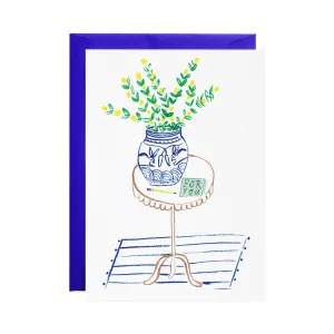 A Note on the Table Greeting Card