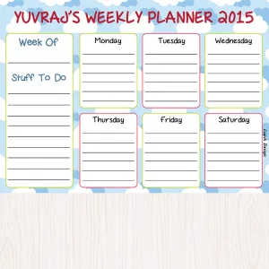 Activity Planner - Happy Clouds, Set of 50