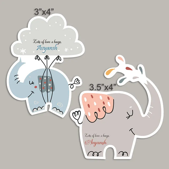 Adorable Personalised Gift Sticker - Elephant - Set of 40