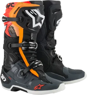 ALPINESTARS Tech 10 Boots - Black/Gray/Orange/Fluorescent Red - US 7 2010020-1143-7
