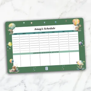 Balloon Safari Kids Schedule Planner