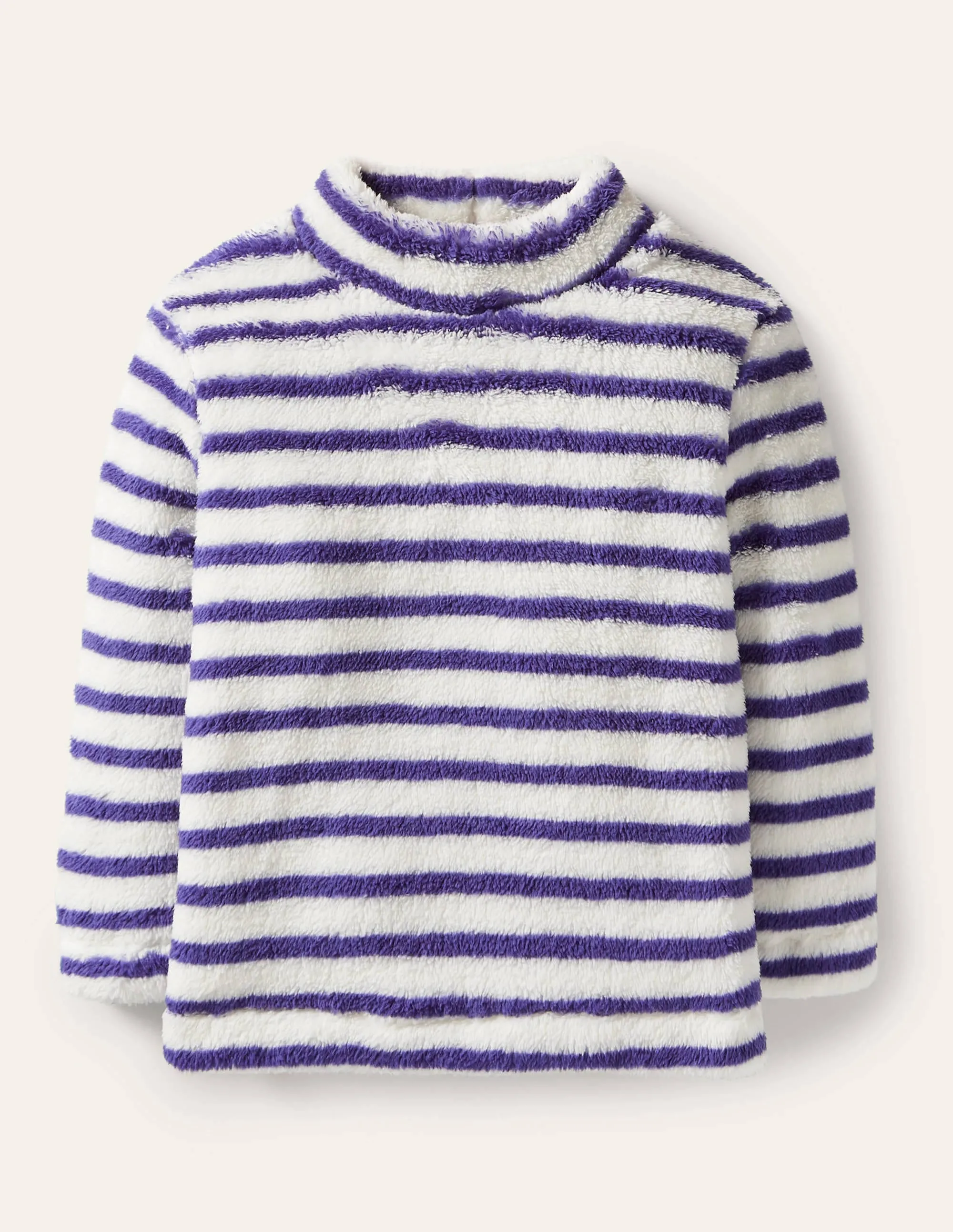 Cosy Funnel Neck Top-Starboard Blue/ Ivory
