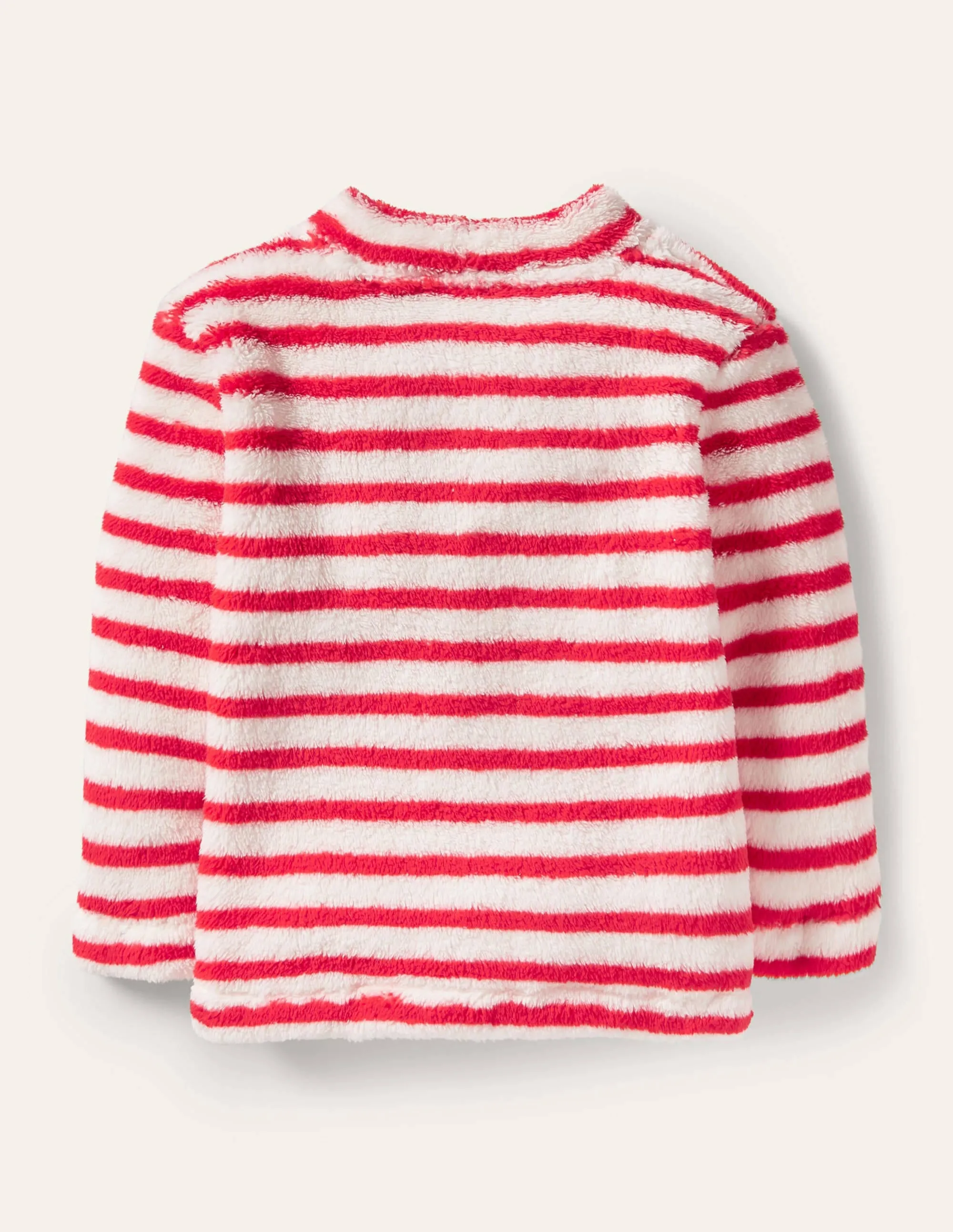 Cosy Funnel Neck Top-Strawberry Tart Red/Ivory
