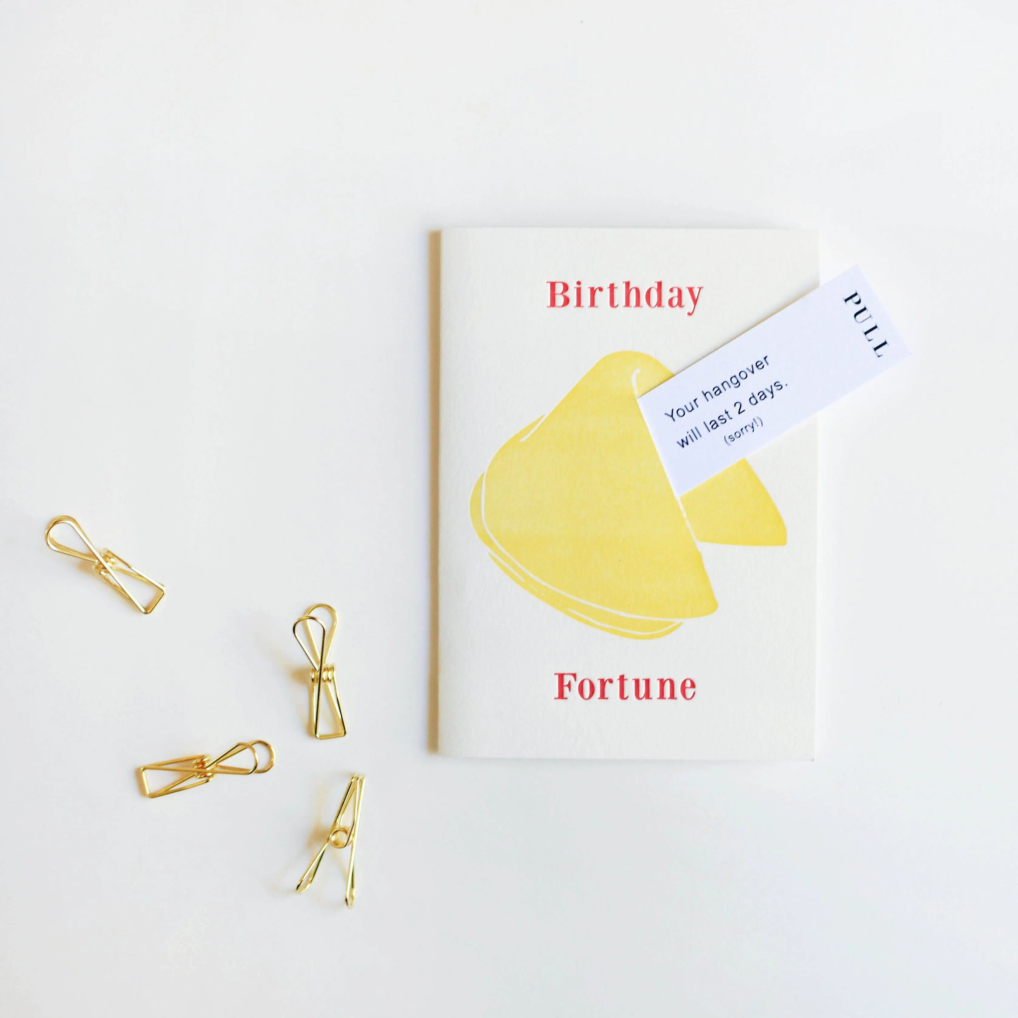 Hangover Birthday Fortune - Letterpress Birthday Card