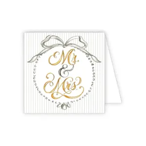 Mr. and Mrs. in Frame With Bow Enclosure Card