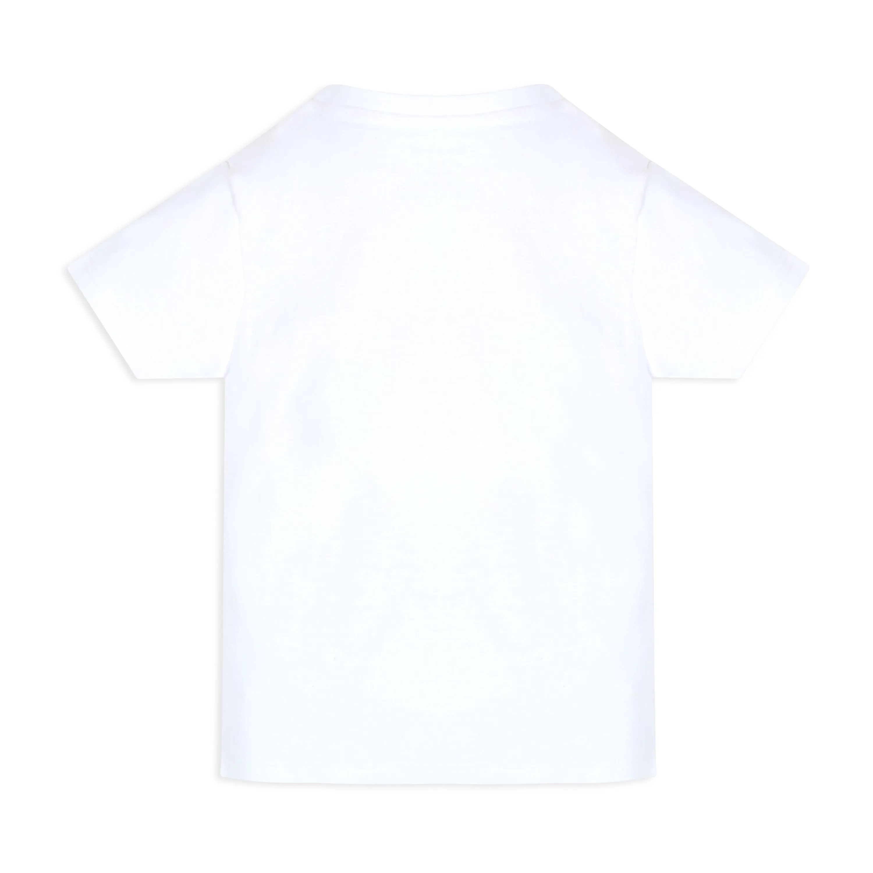 Printed Baby Boy Round Neck Tee with Chambray Shorts - White & Blue