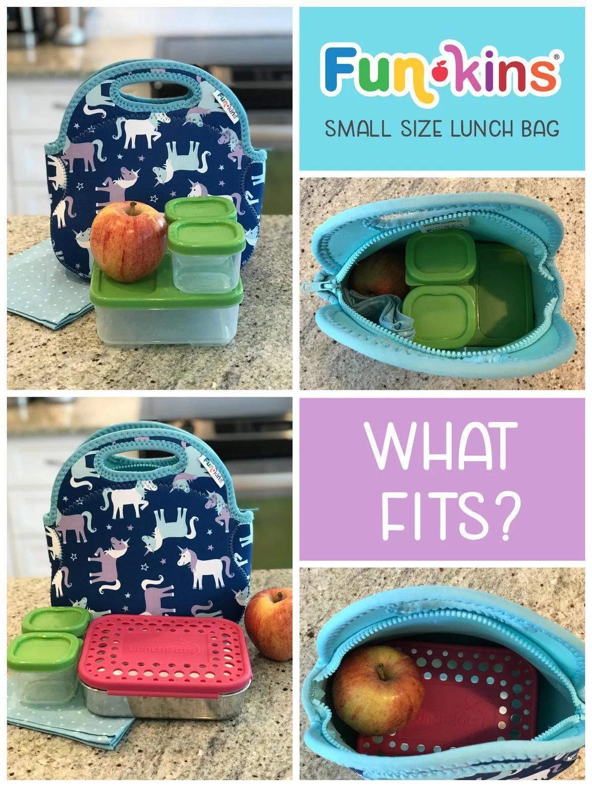 Small Machine Washable Lunch Bag - Navy Dinos